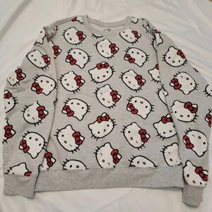 Sanrio Hello Kitty Graphic Red Bow Crewneck Sweatshirt Pullover Size M